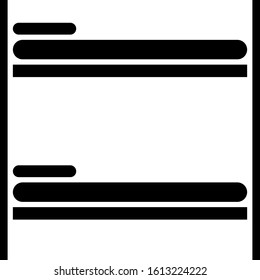Black Bunk bed icon isolated on white background.  Vector Illustration
