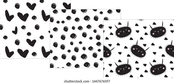 Black Bunny Seamless Patterns - 4