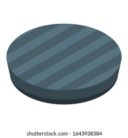 Black burger bun icon. Isometric of black burger bun vector icon for web design isolated on white background
