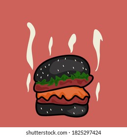 
Black burger design for the logo of a culinary business