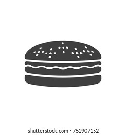 black burger icon, made in flat style. vector illustration.