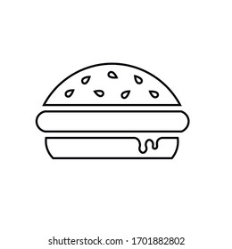 black burger icon. vector graphics  