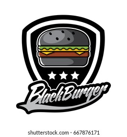 Black burger logo