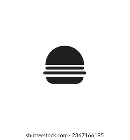 Black burger logo, seen from the front