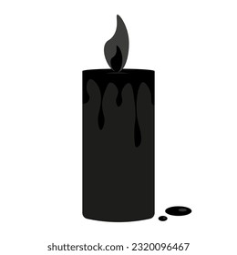 Velas quemadas en negro aisladas en fondo blanco. Velas malvadas. Ilustración vectorial.