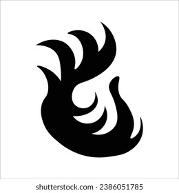 black burning fire icon type
