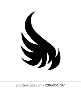 black burning fire icon type