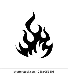 black burning fire icon type