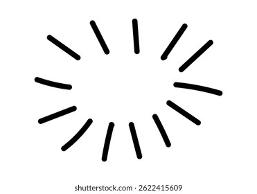 Black burst icon made of brush stroke