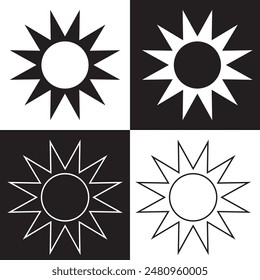 Black bursting star shapes. isolated on white and black background. EPS 10