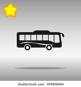 black Bus Icon button logo symbol concept high quality on the gray background