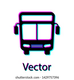 Black Bus icon isolated on white background. Transportation concept. Bus tour transport sign. Tourism or public vehicle symbol.  Vector Illustration