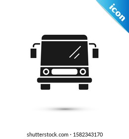 Black Bus icon isolated on white background. Transportation concept. Bus tour transport sign. Tourism or public vehicle symbol.  Vector Illustration