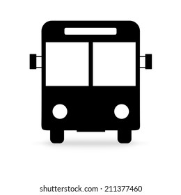  black bus icon isolated on white background