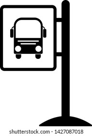black bus icon, vector illustration