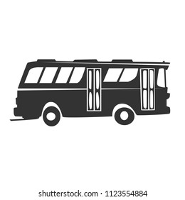 black bus on white background vector art