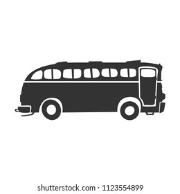 black bus on white background vector art
