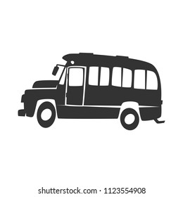 black bus on white background vector art