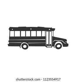 black bus on white background vector art
