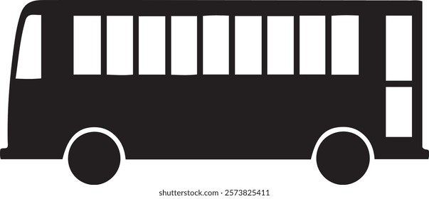 Black bus silhouette vector art 