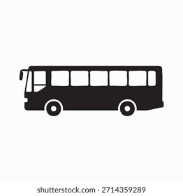 Icono negro del Vector de la silueta del autobús – Ilustración del entrenador del Transporte público en el fondo blanco