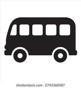 Black Bus Symbol Vector for Transit and Travel