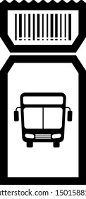 Black Bus ticket icon isolated on white background. Public transport ticket.  Vector Illustration