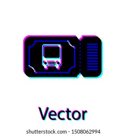 Black Bus ticket icon isolated on white background. Public transport ticket.  Vector Illustration