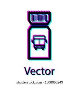 Black Bus ticket icon isolated on white background. Public transport ticket.  Vector Illustration