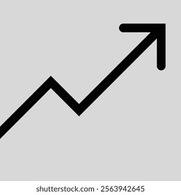 black business arrow graph going up with grey background