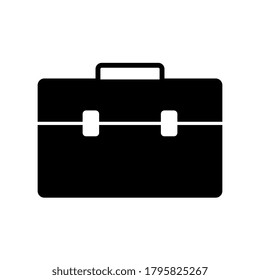 Black Business bag icon isolated on white,flat style.