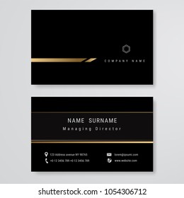 Black Business Card Clean Design Vector Template