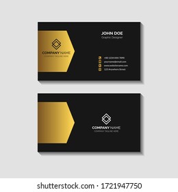 Black Business Card Design With Golden