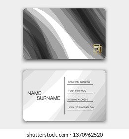 Black business card design. On the gray background. With inspiration from the abstract. Vector illustration EPS10. 