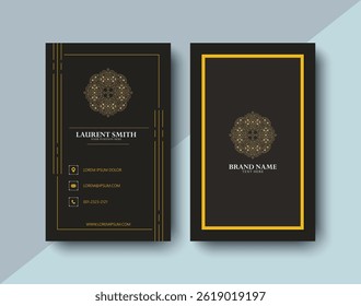 Black business card design and ornament logo