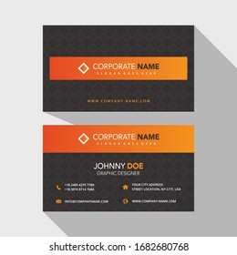 Black business card design template