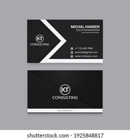 Black Business Card Design Template 