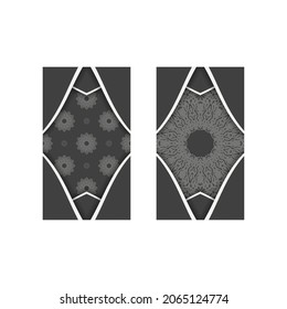 Black business card with Indian white pattern for your personality.