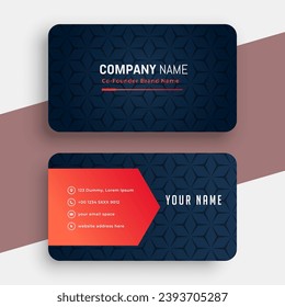 black business card with red triangle shapes design Professional creative business card template