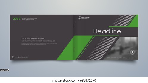 Black business card style. A4 brochure cover design. Info banner board. Book, diary title sheet model. Modern vector front page art. Urban city house texture. Green line frame icon. Ad flyer text font