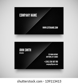 Black  business card template with patterned background