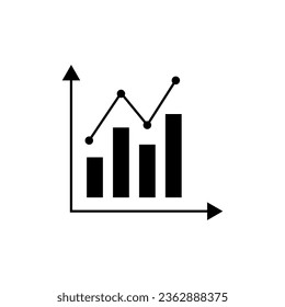 black business grow graph increase chart vector