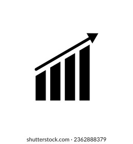 black business grow graph increase chart vector