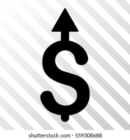 Black Business Growth interface icon. Vector pictogram style is a flat symbol on diagonal hatch transparent background.