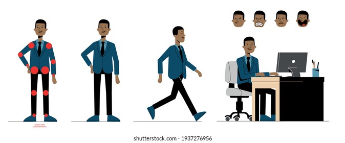 Black Business Man for Rig Animation