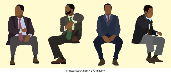 Black Business Men Sitting