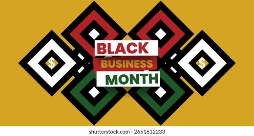 Black Business Month, Celebration of Black Owned Business. August is Black Business Month of typography concept, Vector banner, Poster, card, banner background. Vector illustration,