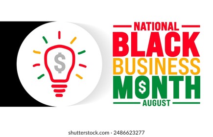 Black Business Month is observed every year in August. Holiday concept. Template for background, banner, card, poster, placard, design template with unique shapes with standard color.