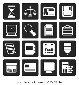 Black Business and office  Icons  vector icon set