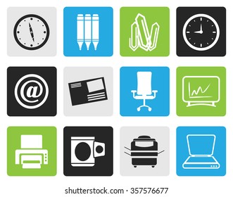 Black Business and Office tools icons  vector icon set